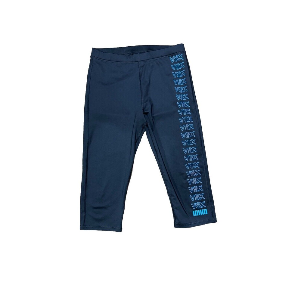 VS Sport Cropped Leggings Blue Logo Medium EUC Gym Athletic